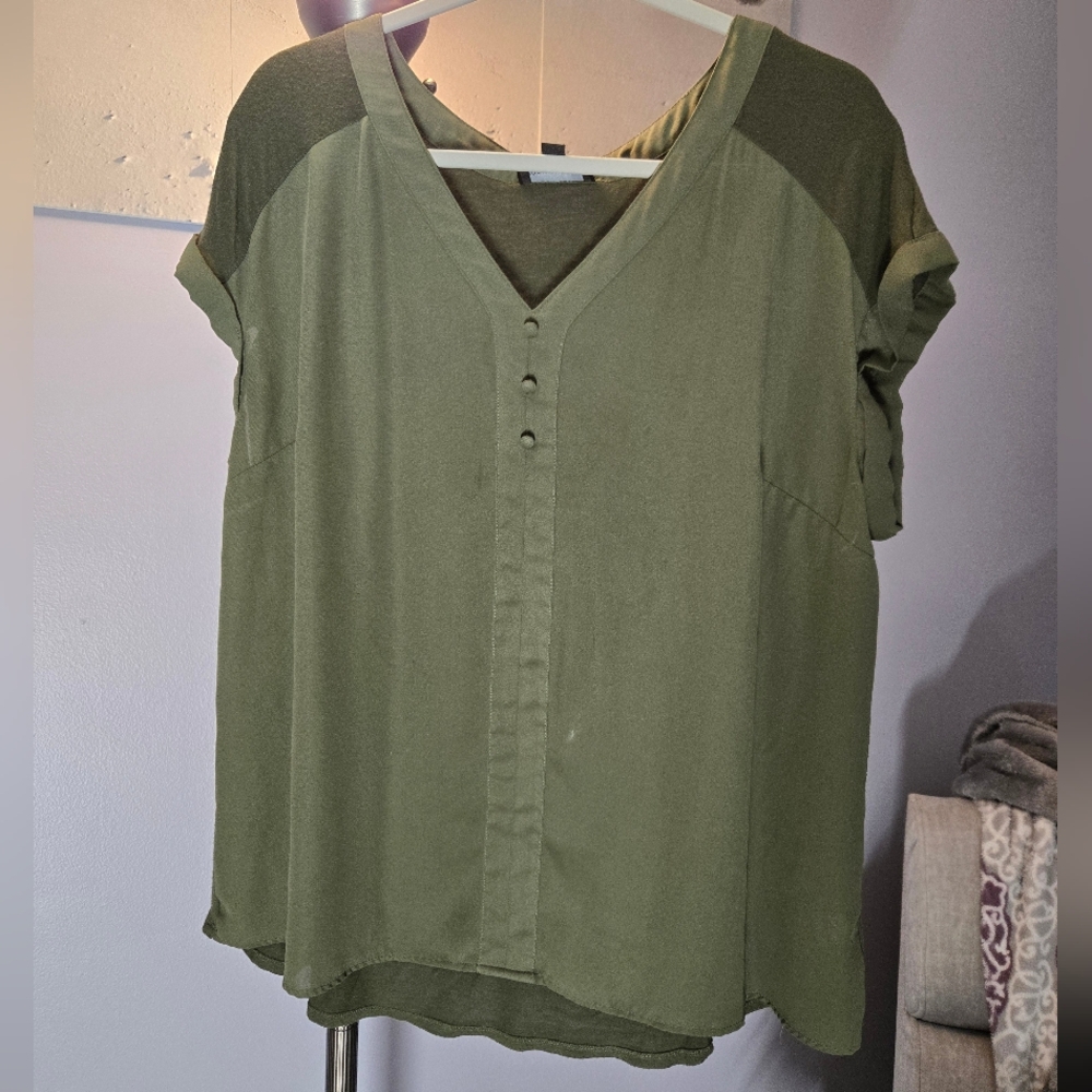 Olive Green Women's Blouse